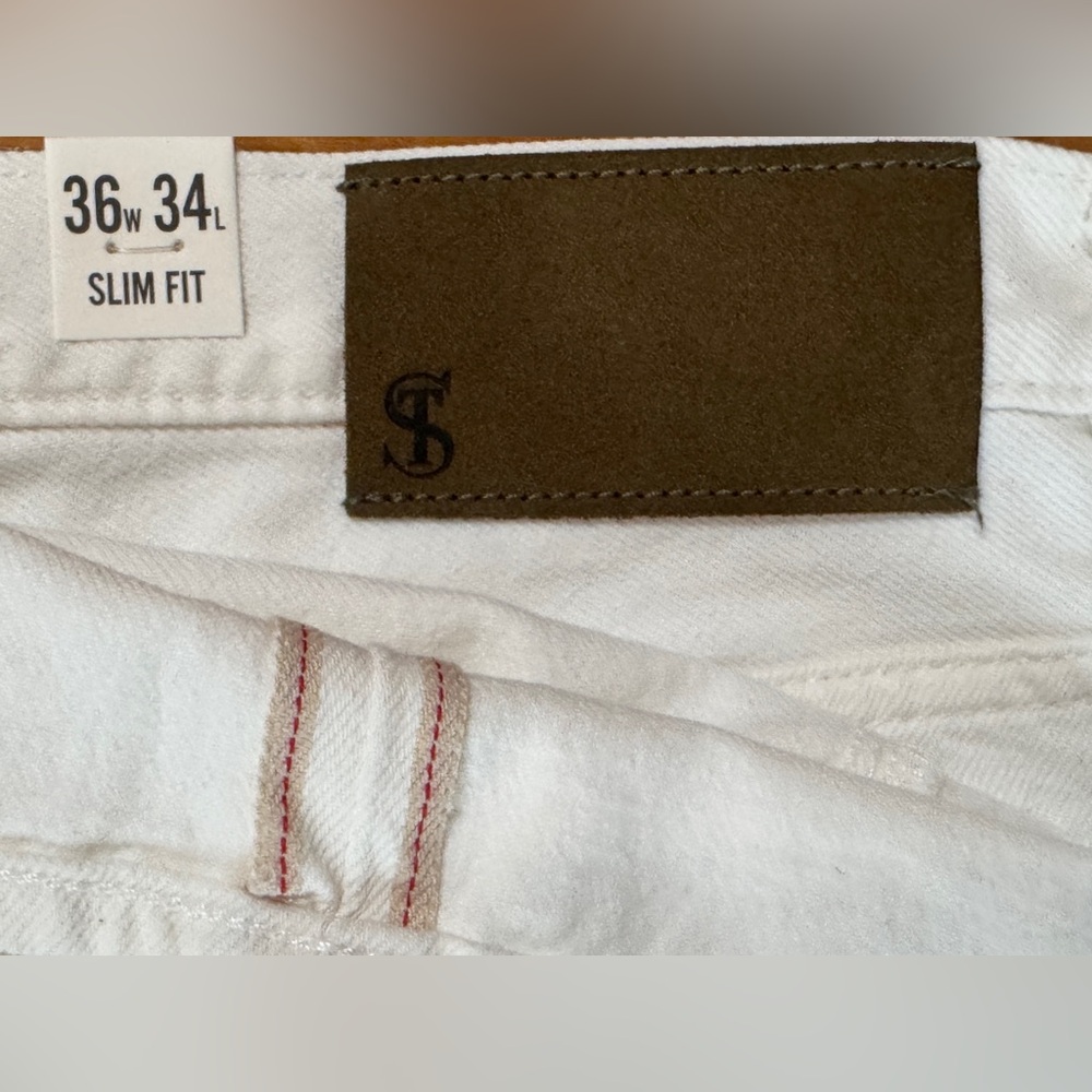 Todd Snyder White Slim Fit Jeans 5 Pocket 36 X 34 Selvedge NWT - Picture 7 of 10